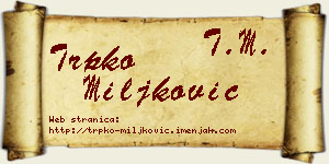 Trpko Miljković vizit kartica